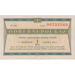 Tuzex voucher - 1 koruna...