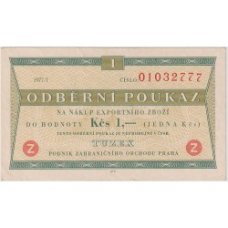 Tuzex voucher - 1 koruna...