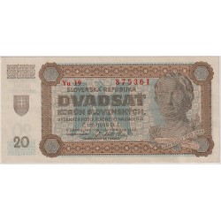 20 Koruna 1942, neperforovaná