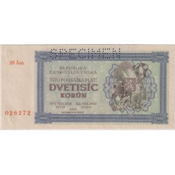 2000 Koruna 1945, SPECIMEN